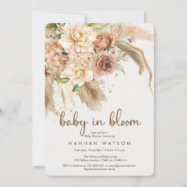 Baby in bloom boho pampas baby shower kaart