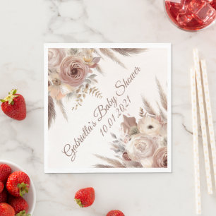 Baby in Bloom boho pampas gras meisje baby shower Servet