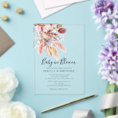 Baby in Bloom Boho Pampas Grass Shower Acryl Uitnodigingen (Insitu (Huwelijk))