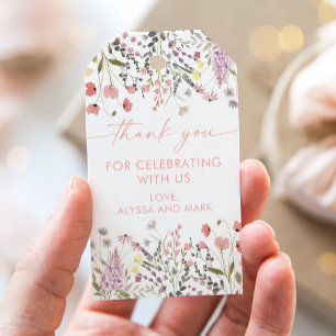 Baby in Bloom Boho Wildflower Baby shower Cadeaulabel