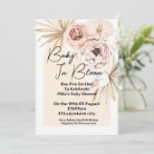 Baby In Bloom Botanische bloemenbloemenkaart baby  Save The Date (Staand voorkant)