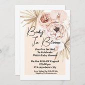 Baby In Bloom Botanische bloemenbloemenkaart baby  Save The Date (Voorkant / Achterkant)