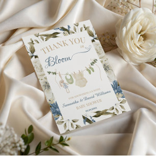 Baby in Bloom Botanische Waslijn Bloemen Bedankkaart
