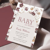Baby in Bloom Bourgondië Wildflower Baby shower Kaart