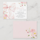 Baby in Bloom Bow Baby shower Boeken voor Baby Informatiekaartje (Voorkant / Achterkant)