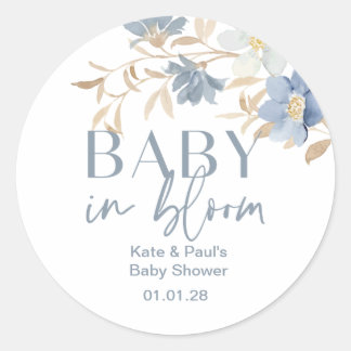 Baby in Bloom boy baby shower gunst stickers