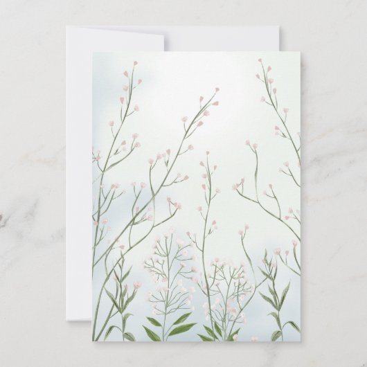 Baby in Bloom Boy Blue Bloemendouche Bedankkaart (Achterkant)