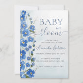 Baby in Bloom Boy Blue Bloemendouche Kaart (Voorkant)