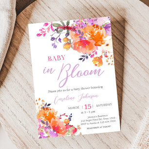 Baby in Bloom Bright Floral Baby shower Kaart