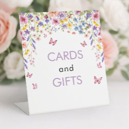 Baby in Bloom Butterfly Baby Shower Cards & Gifts Reclamebord Met Voetstuk