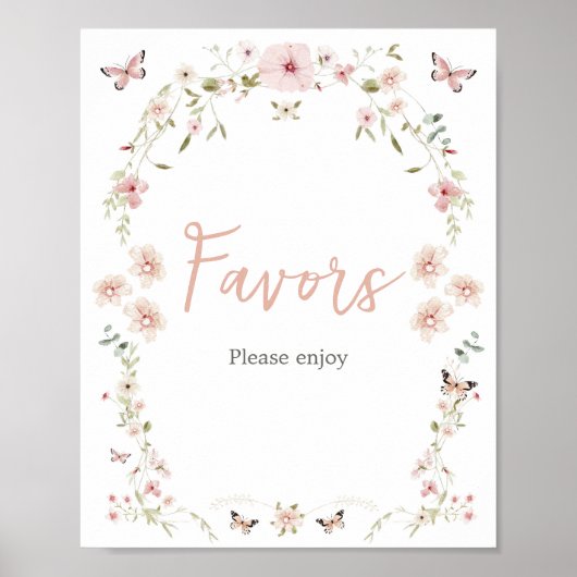 Baby in Bloom Butterfly Baby shower Favorieten Poster (Voorkant)