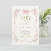 Baby in Bloom Butterfly Wildflower Baby Shower Kaart (Staand voorkant)