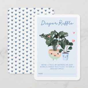 Baby in Bloom Cute Potlood Planten Diaper Raffle Informatiekaartje