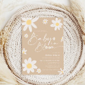 Baby in Bloom Daisy Baby shower beige Invitation