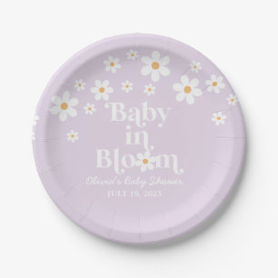 Baby in Bloom Daisy lila Baby shower Papieren Bord