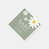 Baby in Bloom Daisy Sage Green Baby Shower Servet (Hoek)