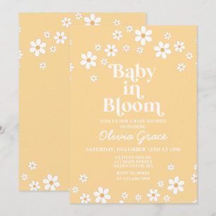 Baby in Bloom Daisy yellow Floral Baby shower Kaart