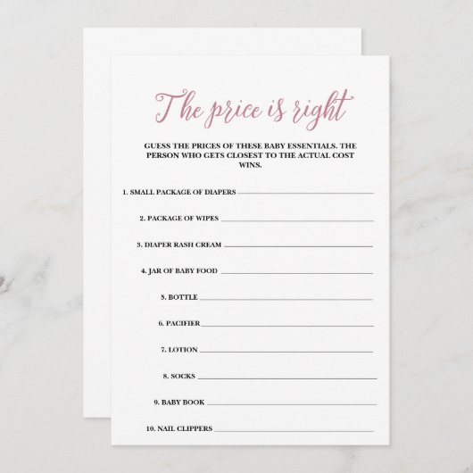 Baby in Bloom De prijs is het juiste spel Programma (Voorkant / Achterkant)