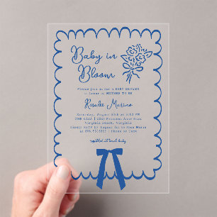 Baby in Bloom Doodle Baby Shower Uitnodiging Acryl Uitnodigingen