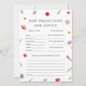 Baby in Bloom Douche Baby Predictions Carte de jeu (Devant)