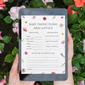 Baby in Bloom Douche Baby Predictions Carte de jeu