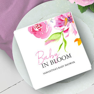 Baby In Bloom Douche Waterverf Bloemen Servet
