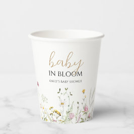 Baby in Bloom Douche wilde bloemen Papieren beker