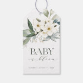 Baby in Bloom Elegant Greenery Favor Cadeaulabel (Voorkant)