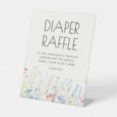 Baby in Bloom Elegant Wildflowers Luier Raffle Reclamebord Met Voetstuk (Voorkant)