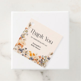 Baby in Bloom Elegante Waterverf Herfst Wilde Bloe Bedankjes Labels