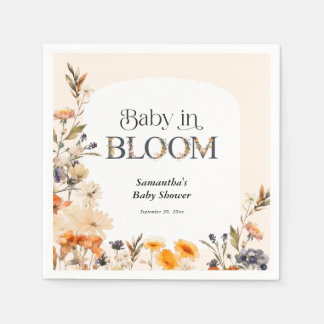 Baby in Bloom Elegante Waterverf Herfst Wilde Bloe Servet
