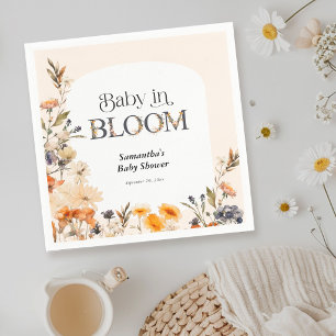 Baby in Bloom Elegante Waterverf Herfst Wilde Bloe Servet