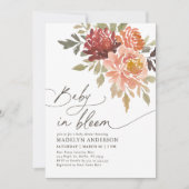 Baby in Bloom Fall Floral Baby shower Invitation (Devant)