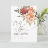 Baby in Bloom Fall Floral Baby shower Invitation (Debout devant)