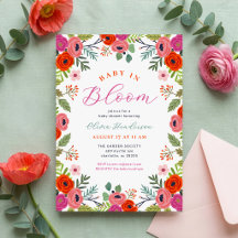 Baby in Bloom Felicitatiekaart voor babyfeest met 