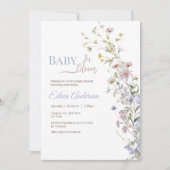 Baby in Bloom Fleur sauvage Baby shower Invitation (Devant)