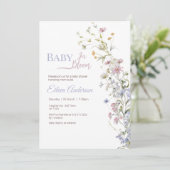 Baby in Bloom Fleur sauvage Baby shower Invitation (Debout devant)