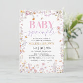 Baby in Bloom Fleur sauvage Baby shower Invitation (Debout devant)