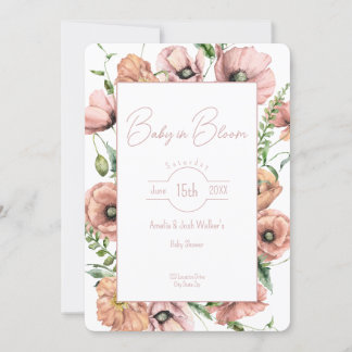 Baby in Bloom Fleur sauvage Baby shower Invitation