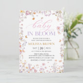 Baby in Bloom Fleur sauvage Baby shower Invitation (Debout devant)
