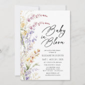 Baby in Bloom Fleur sauvage Baby shower Invitation (Devant)