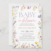 Baby in Bloom Fleur sauvage Baby shower Invitation (Devant)