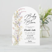 Baby in Bloom Fleur sauvage Baby shower Invitation (Debout devant)
