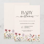 Baby in Bloom Fleur sauvage Baby shower Invitation (Devant / Derrière)
