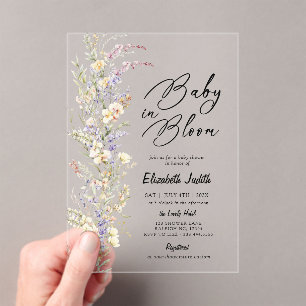 Baby in Bloom Fleur sauvage Baby shower Invitation
