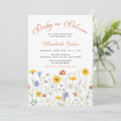 Baby in Bloom Fleur sauvage Baby shower Invitation (Debout devant)