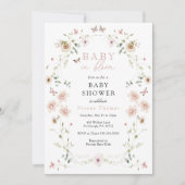 Baby in Bloom Fleur sauvage Baby shower Invitation (Devant)