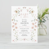 Baby in Bloom Fleur sauvage Baby shower Invitation (Debout devant)