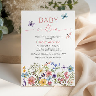Baby in Bloom Fleur sauvage Baby shower Invitation