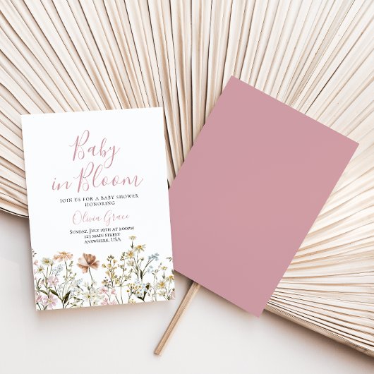 Baby in Bloom Fleur sauvage baby shower Invitation